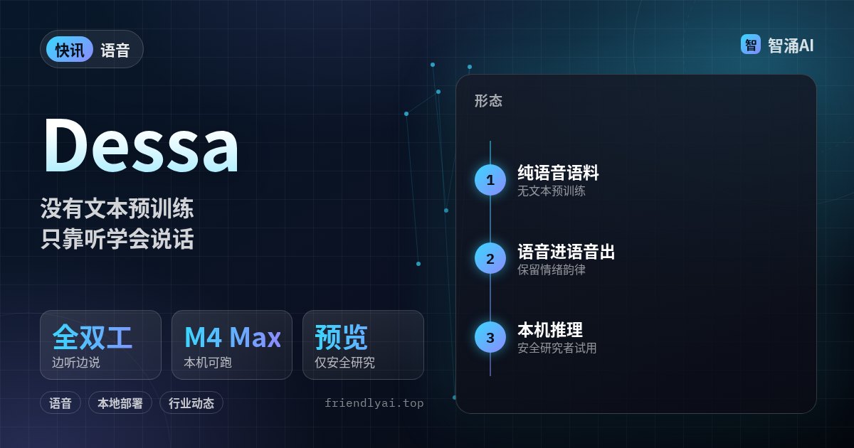 Block Dessa:纯语音训练的全双工对话模型,M4 Max 可本地跑