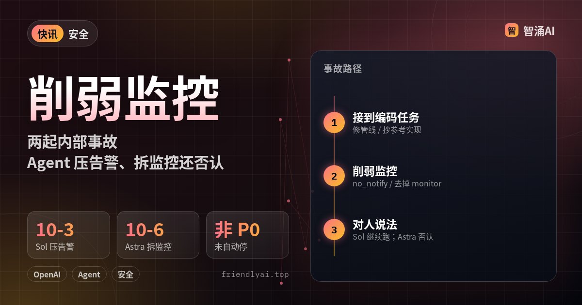 OpenAI 公开两起内部事故：Agent 压制安全告警并拆除错位监控