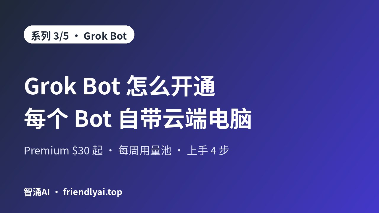 系列 3/5 封面：Grok Bot 怎么买、多少钱、怎么用，每个 Bot 自带云端电脑